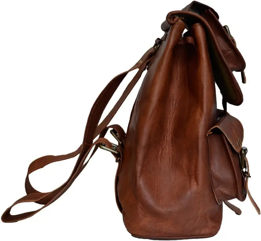 Vintage Leather Backpack - Image 3